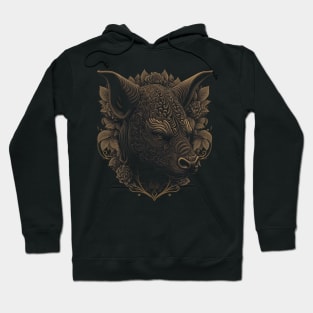 rhinoceros decorated with Javanese ornaments Hoodie